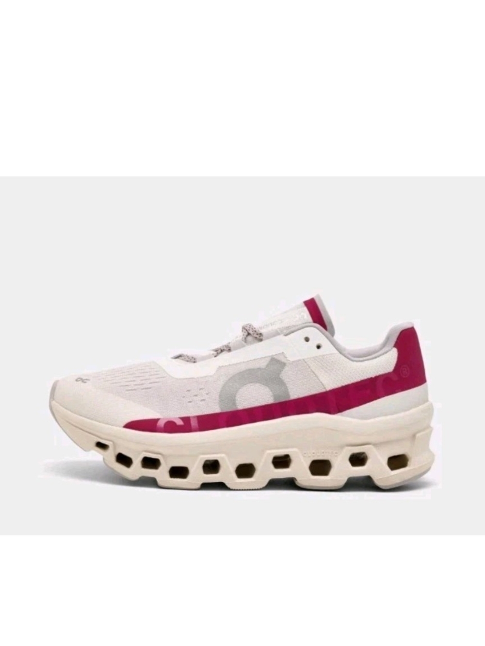 On Cloudmonster Running Sneakers  Ivory/Grenadine Women's Size 11 3WD10104038